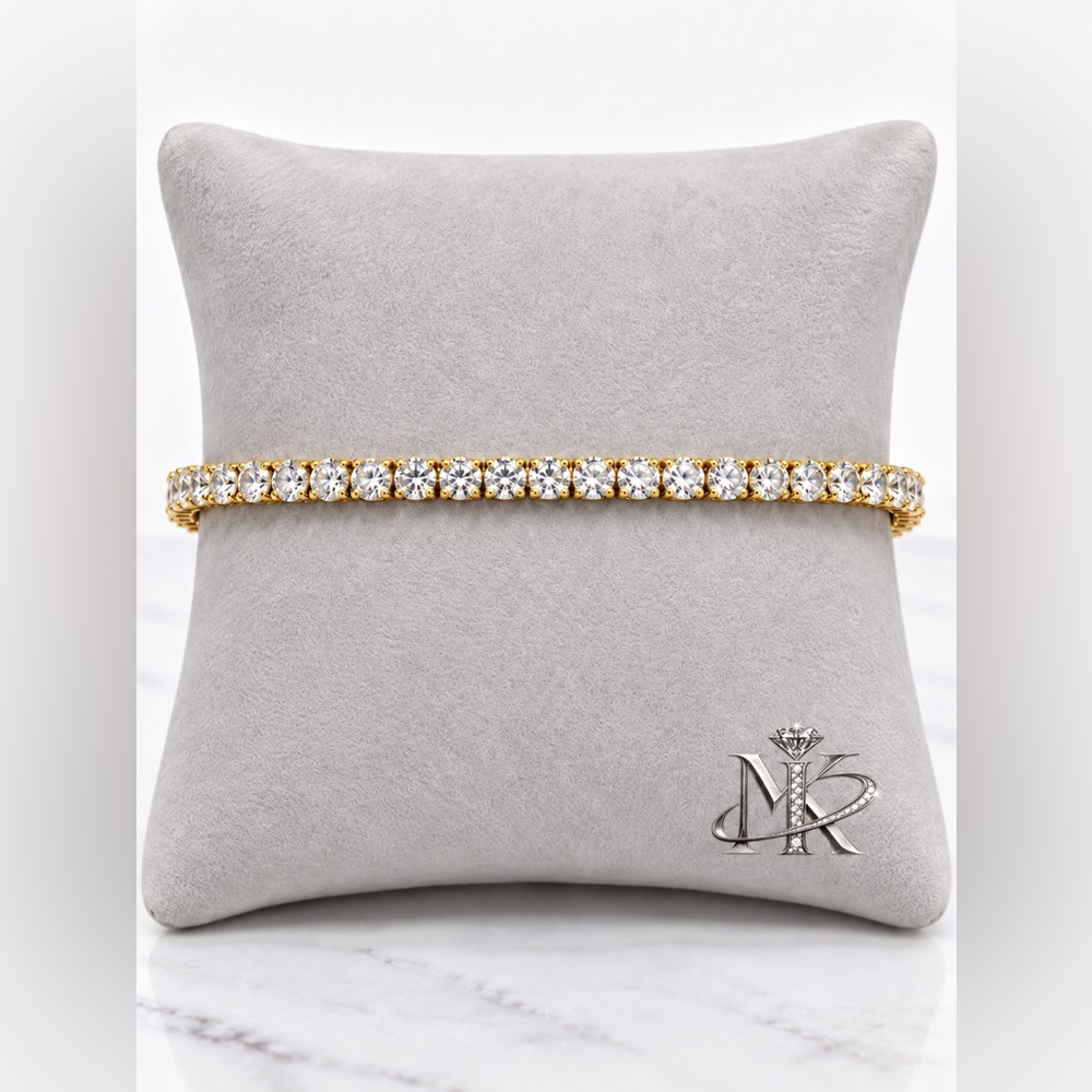 Gold Over 925 Sterling Silver 6.00CTW MOISSANITE Tennis Bracelet Size 7”